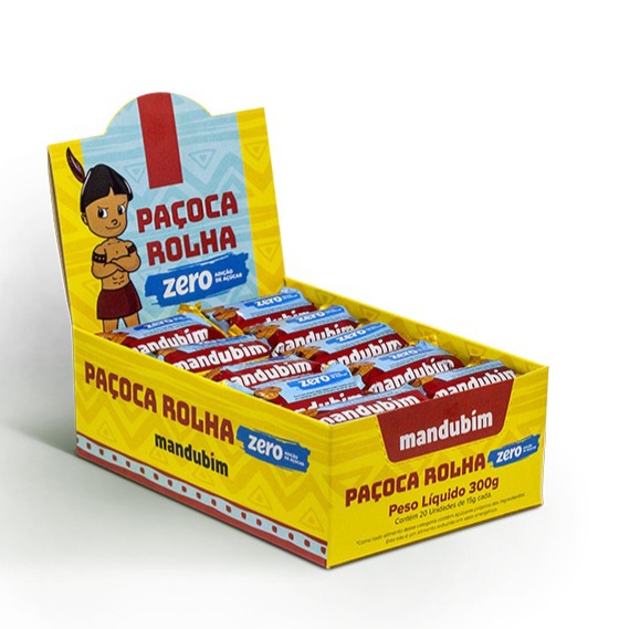 Paçoca Rolha Zero Açúcar 300g - Mandubim