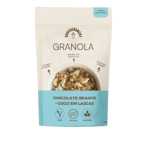Granola Chocolate Branco com Lascas de Coco 280g - Chococrunchy