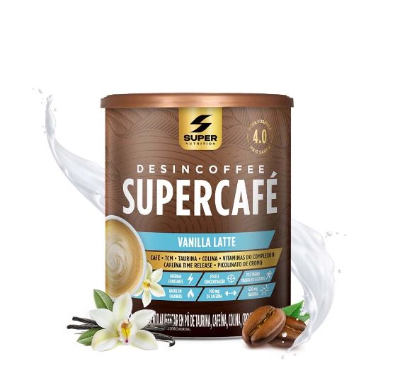 Super Café Desincoffee Vanilla Late 220g -Super Nutrition Desinchá