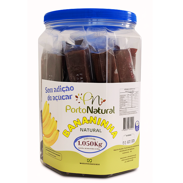 Bananinha Sem Açúcar Pote C/ 35 unidades 1,050Kg - Porto Natural