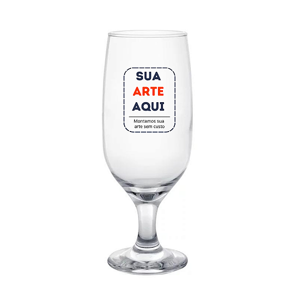 Taça de Cerveja em Vidro Incolor de 300ml Personalizada