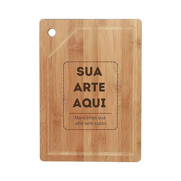 Tábua de Corte Bamboo 35x25cm Mor - Personalizada