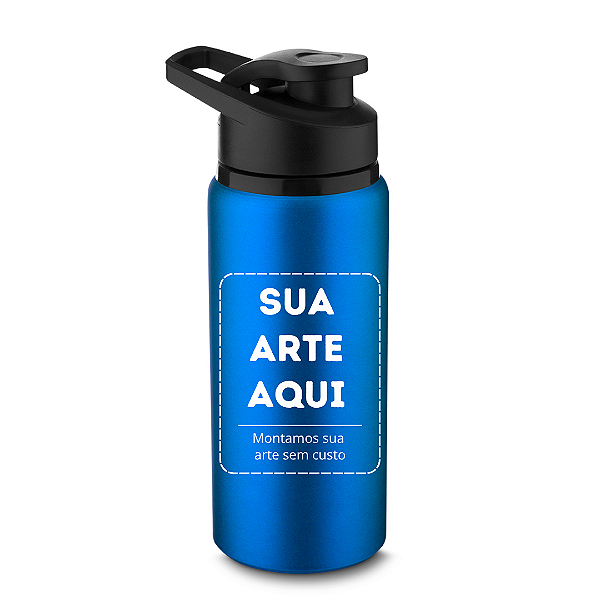 Squeeze em Alumínio de 650ml Personalizado - Cor Azul
