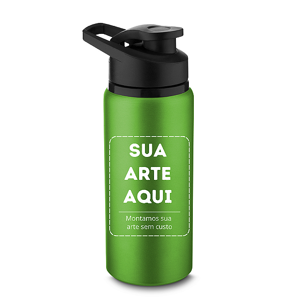 Squeeze em Alumínio de 650ml Personalizado - Cor Verde