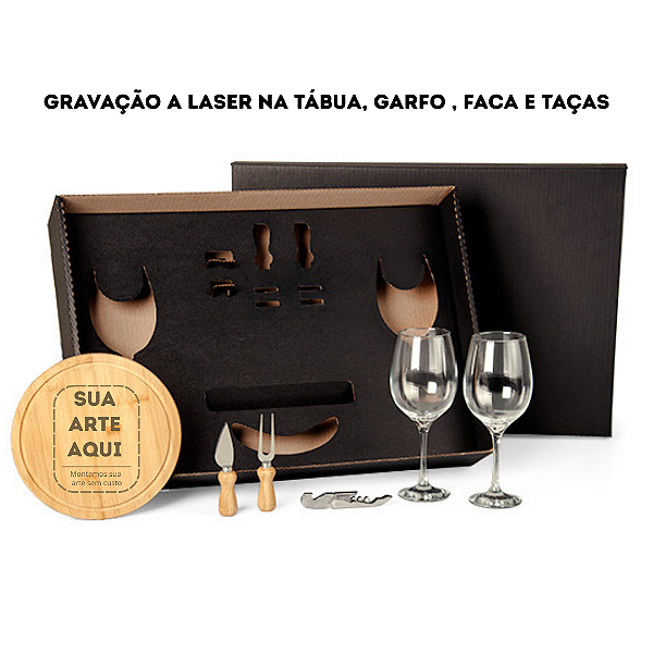 Kit Queijo E Vinho - 6 Pçs - Personalizado