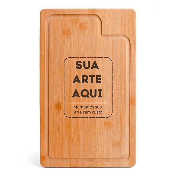 Tábua de Corte Bambu 37x23cm - Personalizada