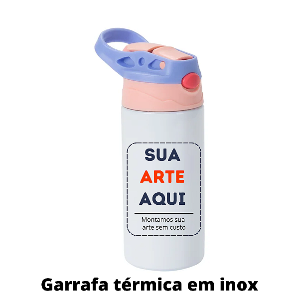 Garrafa Térmica Kids em Inox de 300ml - Tampa Rosa e Lilás