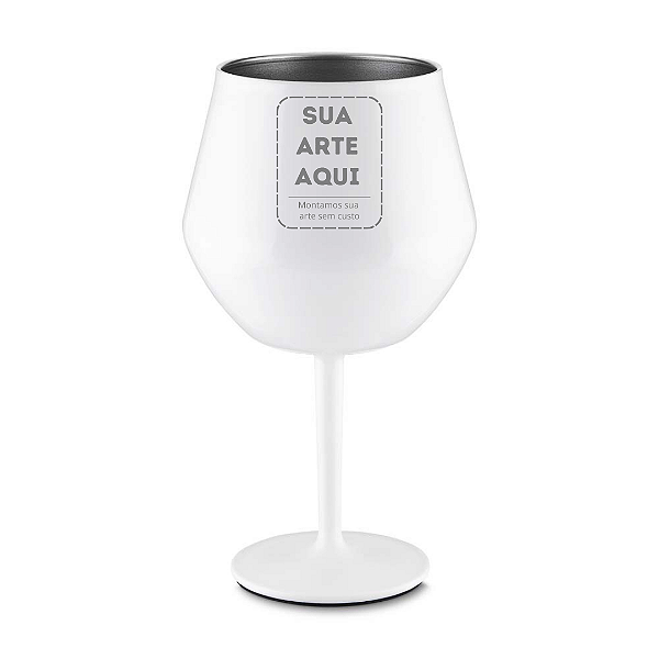 Taça Térmica em Inox de 350ml Cor Branca - Personalizada