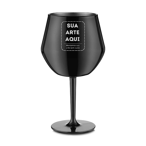 Taça Térmica em Inox de 350ml Cor Preto - Personalizada