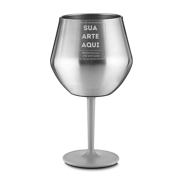 Taça Térmica em Inox de 350ml Cor Prata - Personalizada