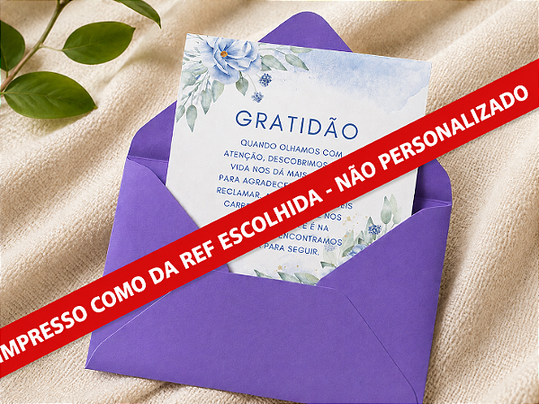 Cartão Presente (IMPRESSO COMO NA REF ESCOLHIDA) Com Envelope - NÃO PERSONALIZADO
