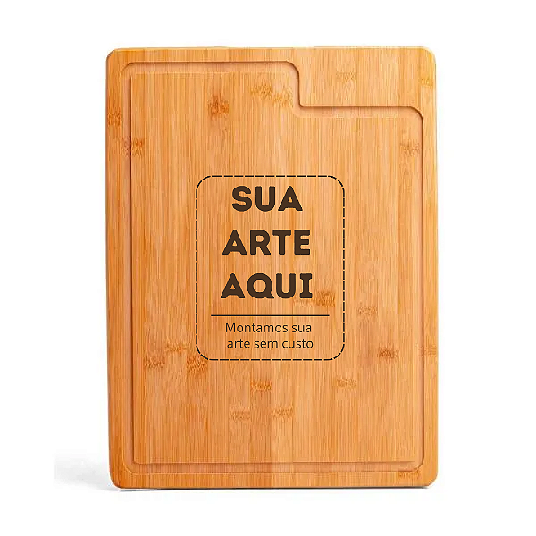 TÁBUA PARA CHURRASCO EM BAMBU SUPREME 40x30cm - Personalizada
