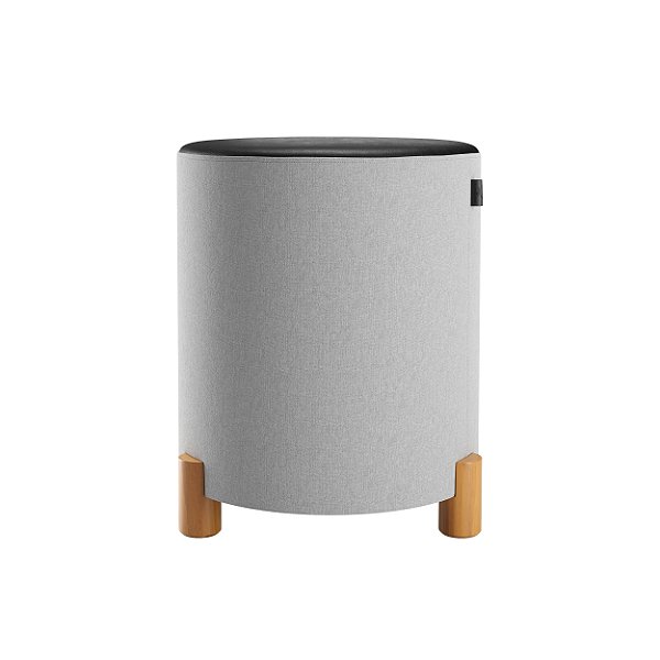 Puff Requinte - Linho Com Couro