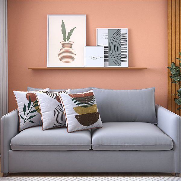 Kit 3 Capas Almofadas Veludo Estampadas C/ Debrum - 002