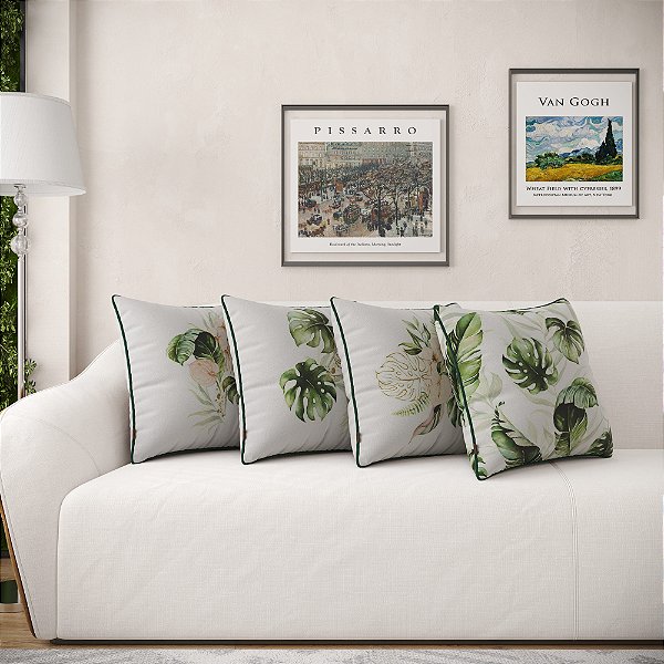 Kit 4 Capas Almofadas Veludo Estampadas C/ Debrum - 005