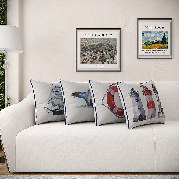 Kit 4 Capas Almofadas Veludo Estampadas C/ Debrum - 006