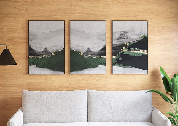 Kit 3 Telas Decorativas com Moldura - 002