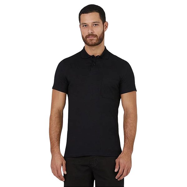 Camiseta Masculina Gola Polo Com Bolso