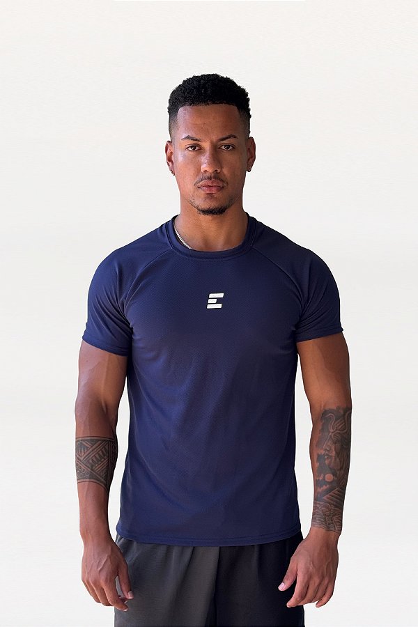 Camiseta Raglan Dryfit Azul Marinho