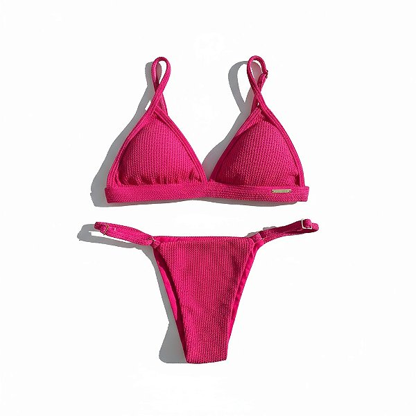 Top Ivy Pink Texturizado- Cortininha Fixa com Bojo Removível