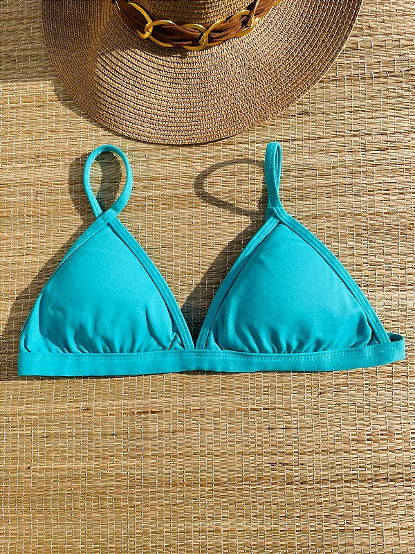 Top Ivy Azul - Cortininha Fixa com Bojo Removível