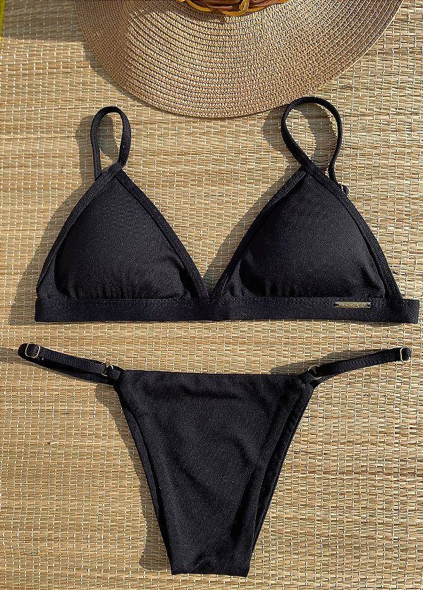 Top Ivy Preto - Cortininha Fixa com Bojo Removível