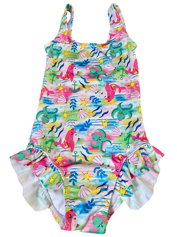 MAIÔ INFANTIL BABADO- FUNDO DO MAR