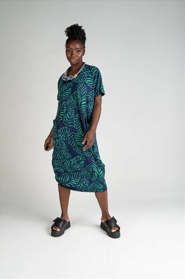 Vestido Malha Gola V Algas Sônia