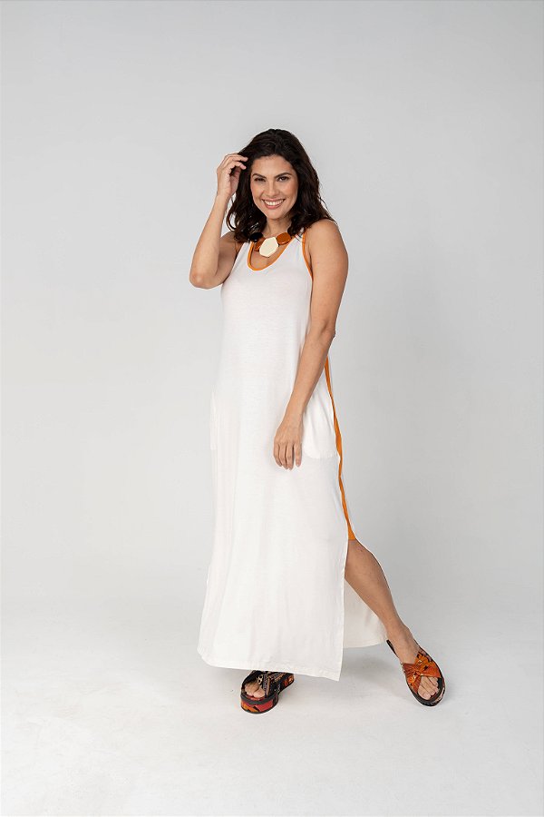 Vestido Faixa Lateral Offwhite