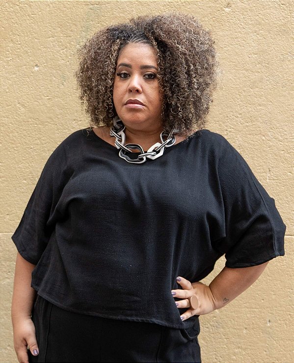Blusa Morcego Linhão Preto