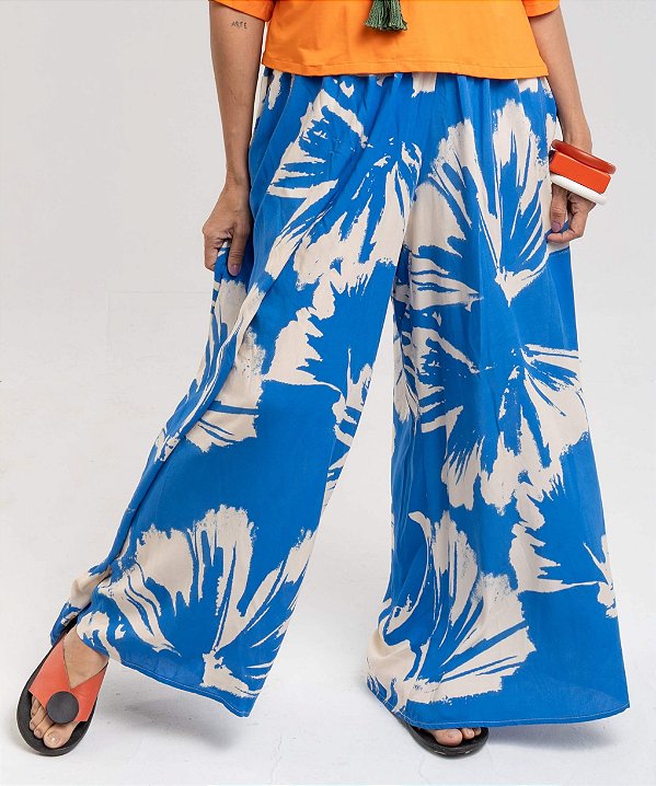 Calça Pantalona Viscose Flamboyant