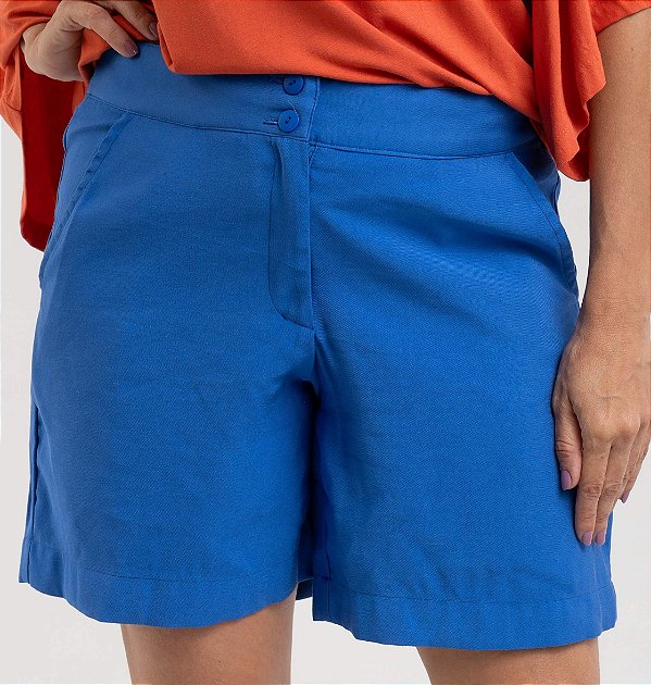 Bermuda Cós com Elástico Azul