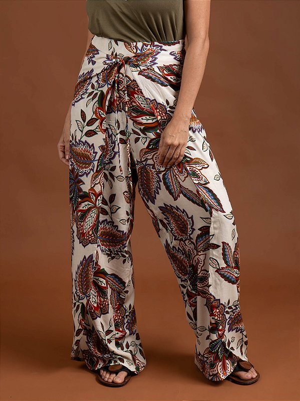 Calça Transpassada Amarração Botânica