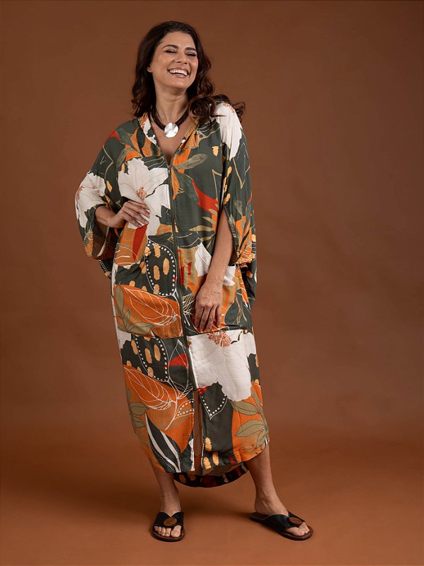 Vestido Ziper e Capuz Jasmim