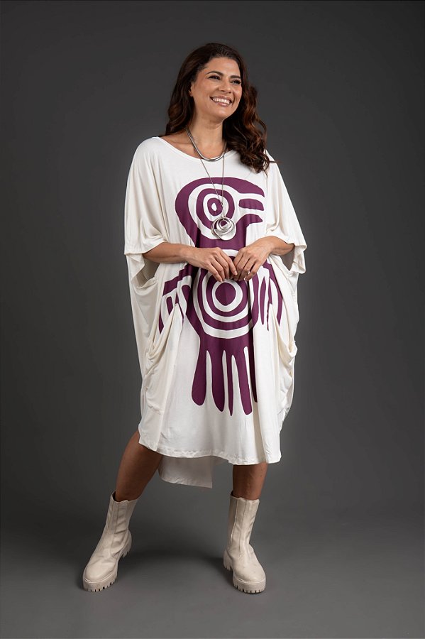 Vestido Malha Amplo Offwhite Ave