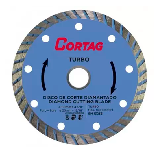 Disco Serra Marmore Diamantado 4.3/8 110mm Roxo Turbo 60599 Cortag