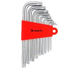 Jogo Chave Torx Curta Cromada T10xT50 9 Peças 123059 Mtx-Sparta