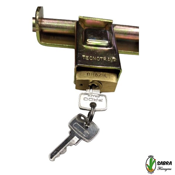 Trava Ferrolho De Aço Para Portão de ferro Com Cadeado De Latão 30mm