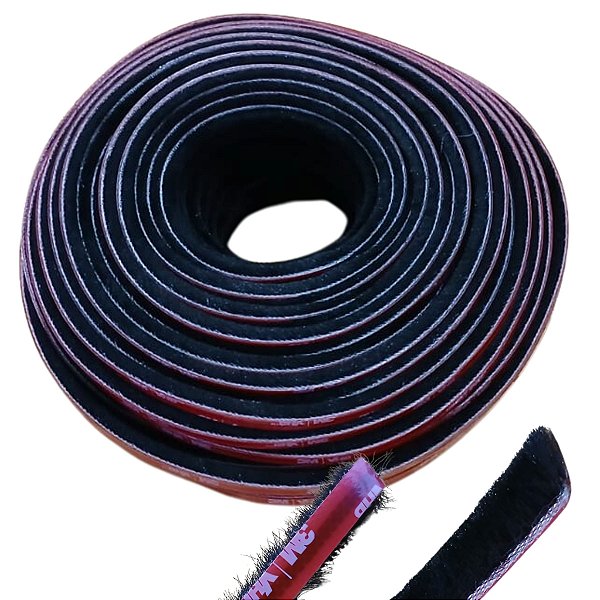 Escova envidraçamento de sacada vedação entre vidros 7x10mm Preta