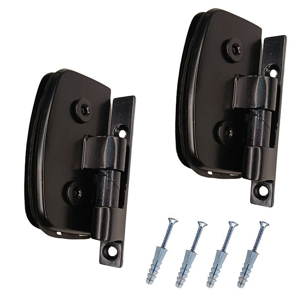 Dobradiça porta de box de banheiro 1114 cor preta 2 pçs