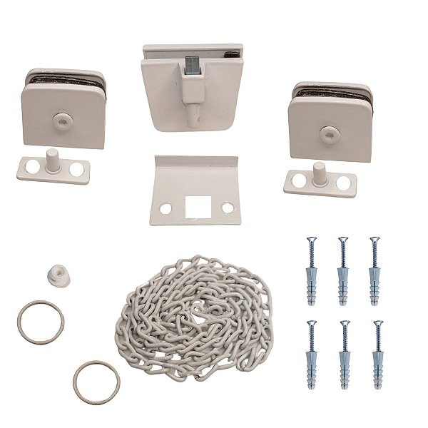 Kit janela basculante vidro temperado Cor Branco Kit 06