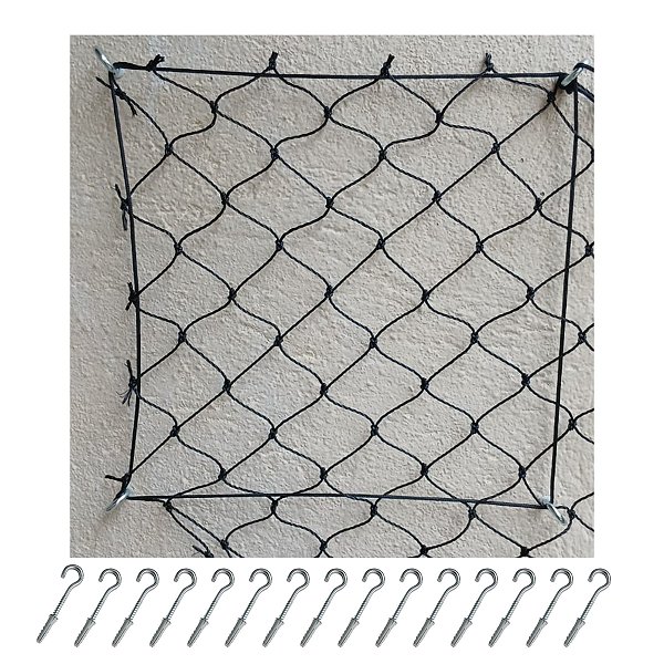 Rede de proteção para crianças animais kit completo 1.50x1.20 preta