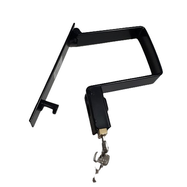 Trava para portão de ferro Tecnotrava 12cm x 8,5cm com cadeado 30mm