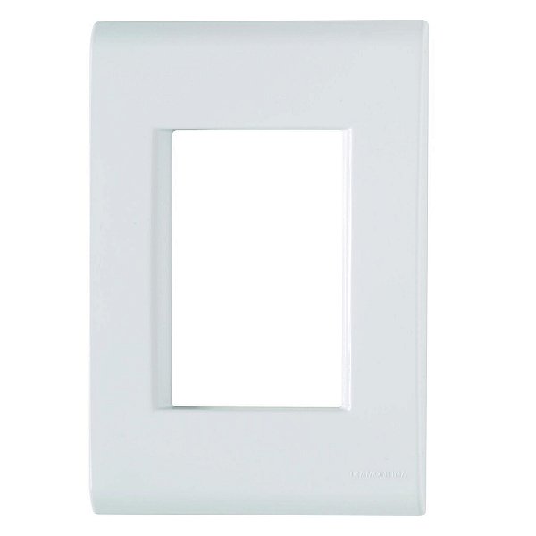 Placa com suporte 4x2 com 3 postos Tramontina Liz Branca