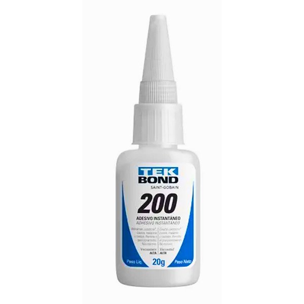 Cola instantânea Tekbond 200 alta viscosidade moveis tecido artesanato 20g