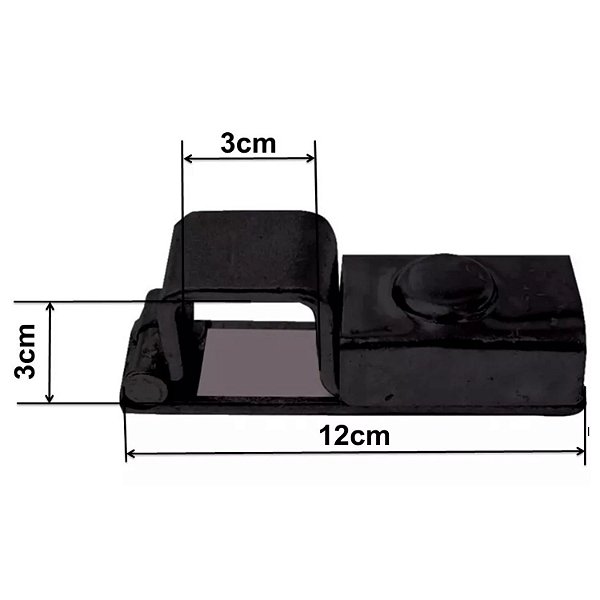Trava para portão reforçada com porta cadeado 3cm x 3cm Tecnotrava