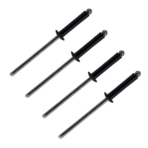 Rebite pop de repuxo de alumínio preto 3,2mm x 16mm com 100 pçs