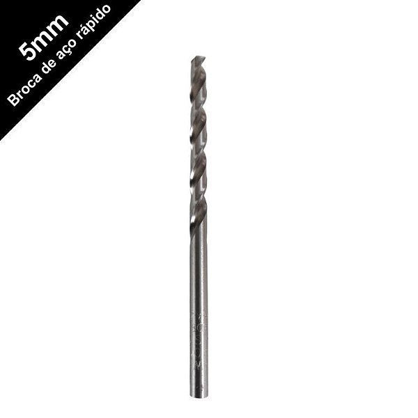 Broca de aço rápido furar ferro alumínio madeira Irwin 5mm