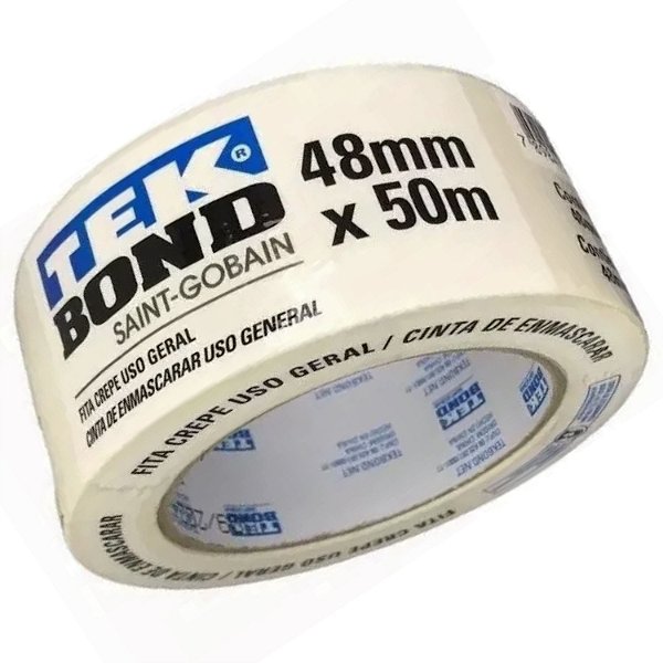 Fita crepe para pintura Tekbond 48mm com 50 metros