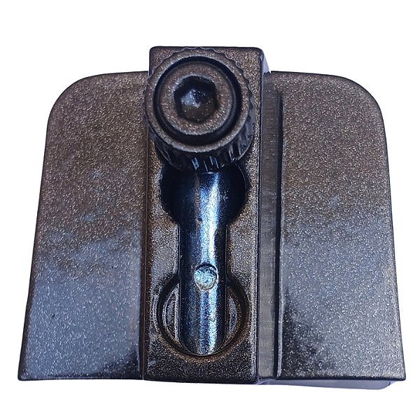 Trinco fecho janela vidro temperado 1335 sem miolo metal marrom